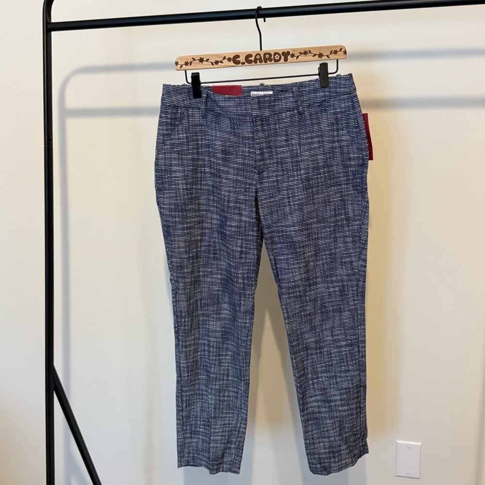 NWT Merona Navy Tweed Straight Leg Dress Pants